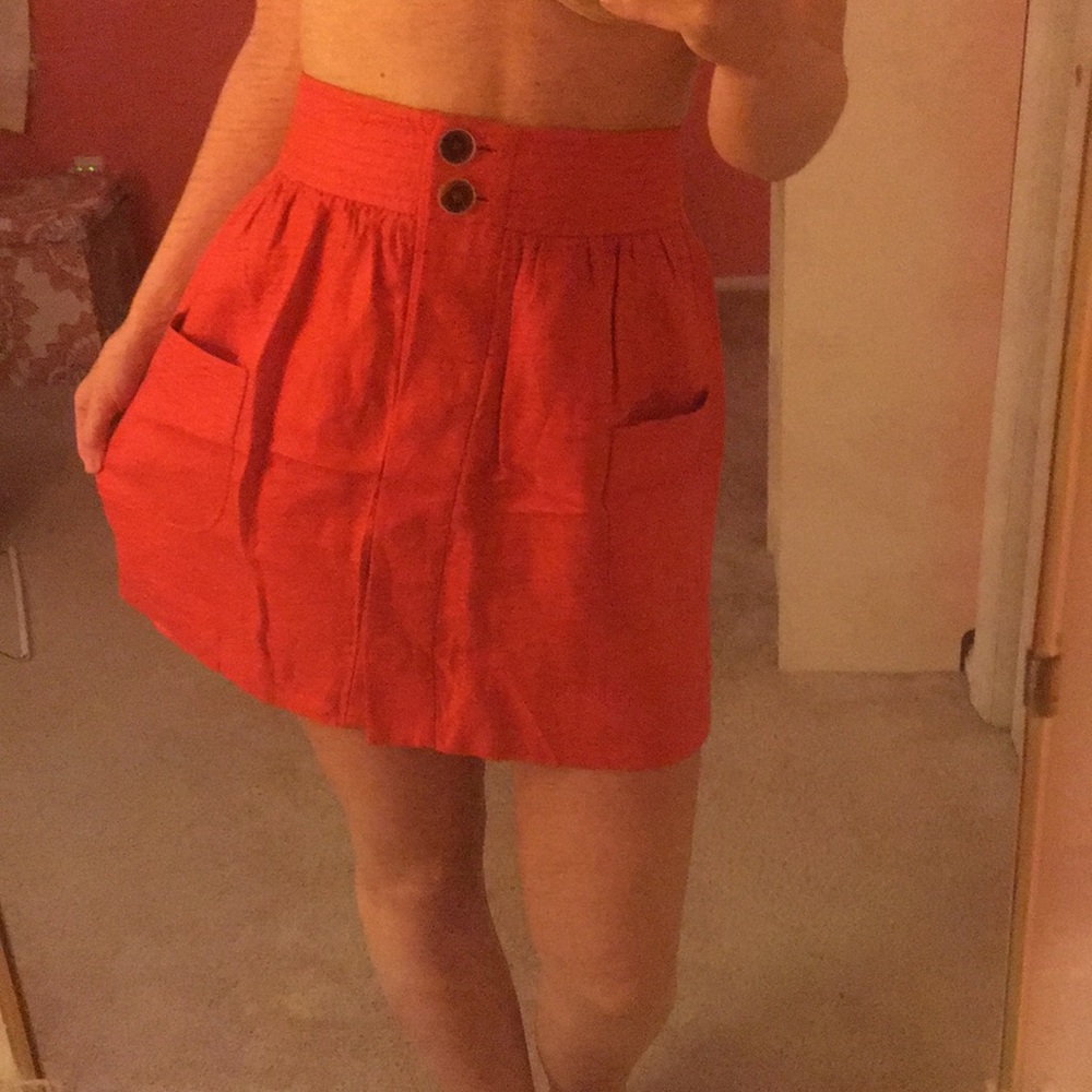 Orange JCrew skirt